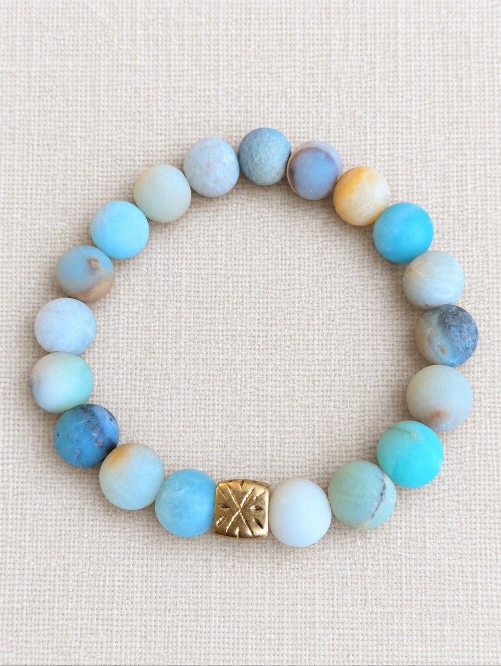 Amazonite Beaded Stretch Bracelet | Handmade